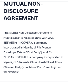 Covera on a phone: the same lawyer-checked contract, ready to sign